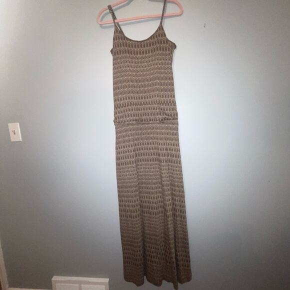 Toad&Co Beige Patterned Maxi Dress Organic Cotton Tencel with Pockets, Sz M - Picture 9 of 15